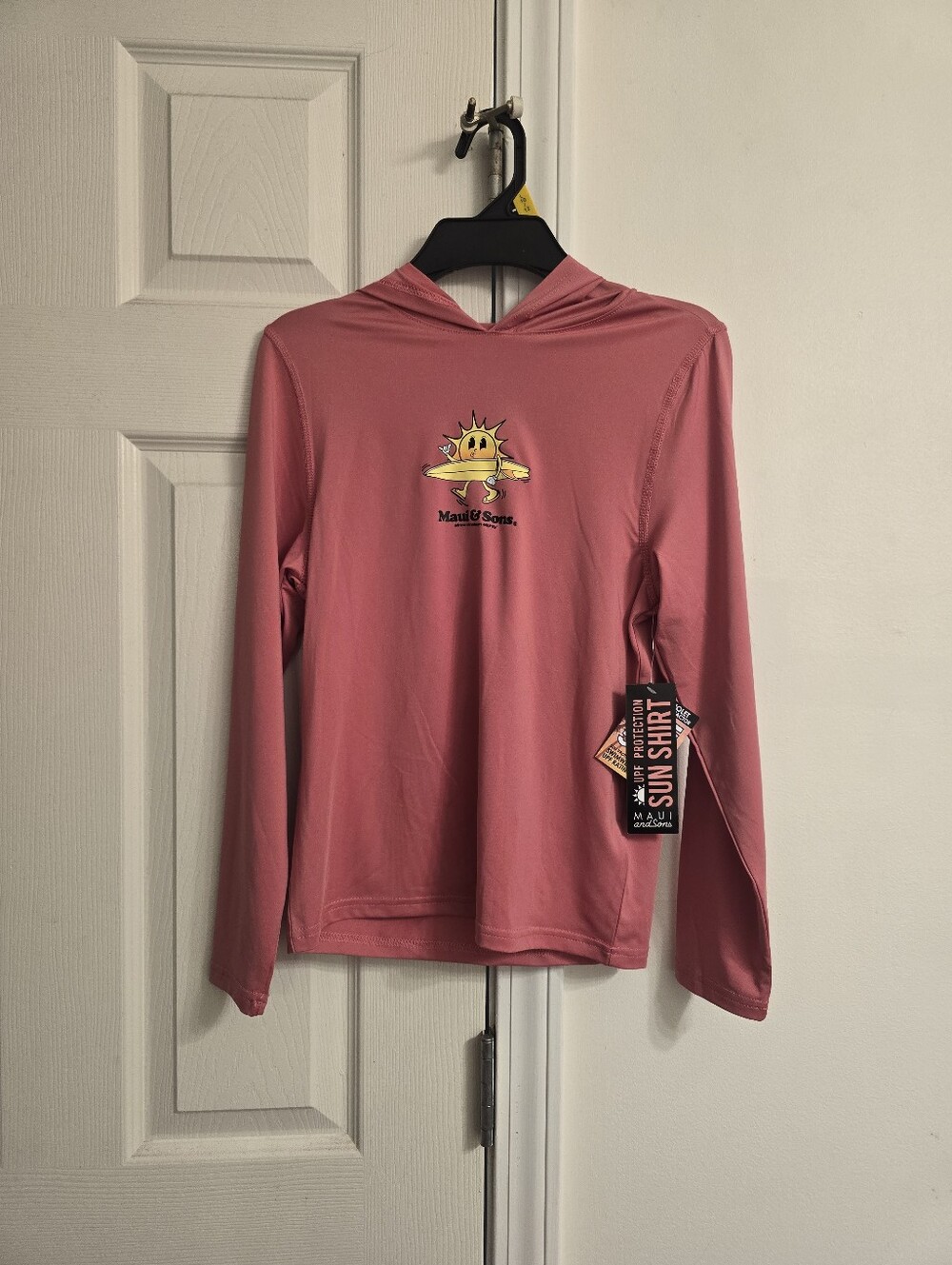 NWT! Maui And Sons Girls Coral Longsleeve 50+ UPF Protection Sun Shirt 10/12 - Picture 2 of 12
